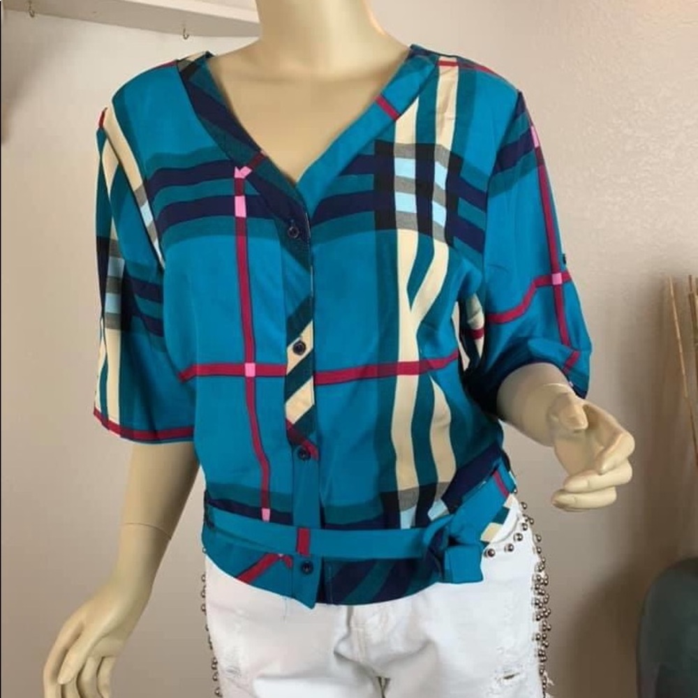 Blue Button blouse